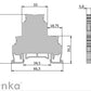 ONKA 2,5mm2, 2 draads Schroefrailklemmenblok DIN-railklemmenblok 4-draads grijs, 1010332