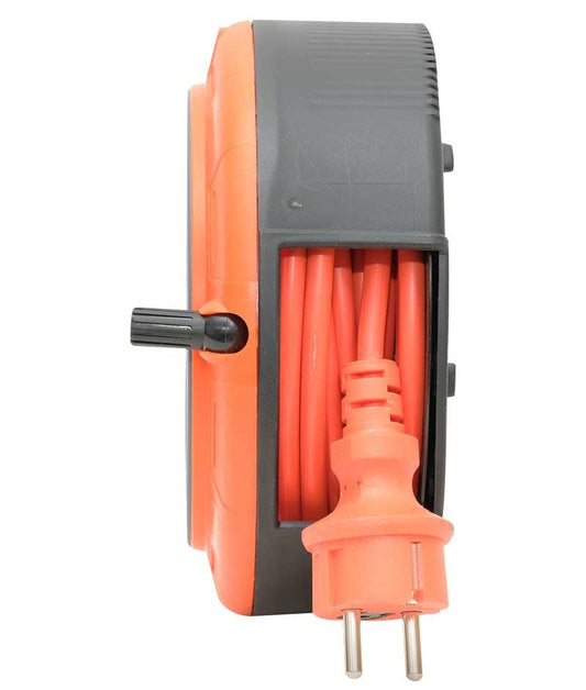 Kompaktes Verlängerungskabel, mit 4 Steckdosen IP20 + USB + thermische Sicherung + Kindersicherung, 5m Kabel 3x1mm2, französischer Typ (Stift), PHE-05310-E-USB