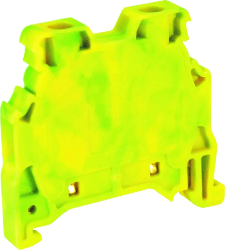 ONKA 6mm2 PE Schroefrailklemmenblok DIN-railklem 2-draads grijs, 1010541