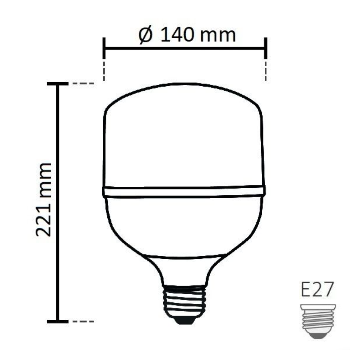 NOAS 60W (450W) LED lamp TORCH type, Cold white / 6500K, 5400 Lm, YL95-6001