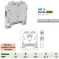 ONKA 25mm2 bloc de connexion rail à vis pince rail DIN 2 fils gris, 1010062