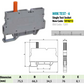 ONKA 6mm2 bloc de connexion à rail à vis avec pince de test sur rail DIN 2 fils gris, 1010213