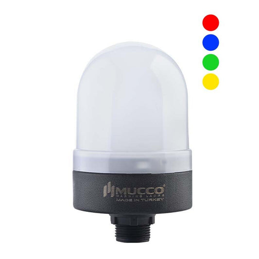 RGB LED flashing light with sound signal, 12-24 V/DC, ø70mm