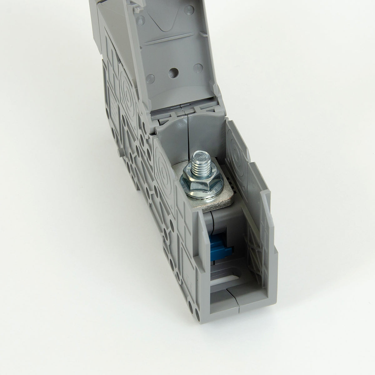 ONKA 95mm2 M8 bloc de bornes rail à vis DIN-rail avec capot de protection, gris, 1030059