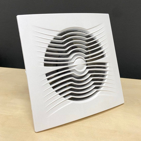 ARS - witte wandgemonteerde axiale badkamer-/toiletventilator wit met rooster stil 120mm, 180 m3/h, 340042