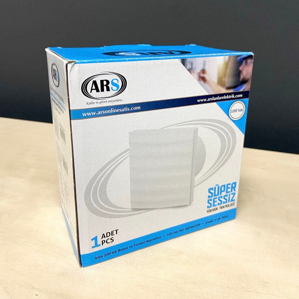 Alize ARS- axiale wandventilator voor badkamer / toilet wit met rooster stil 100mm, 90 m3/h, 348562