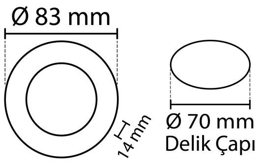 2st - rond LED paneel 3W / 270Lm warm wit rond inbouw (voeding inbegrepen) 3200K YL10-0301