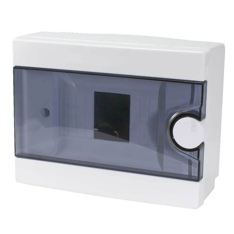 ARS Modulair schakelbord 12 MOD (12 zekeringen), opbouw schakelkast, kunststof, transparante deur IP40, 341218