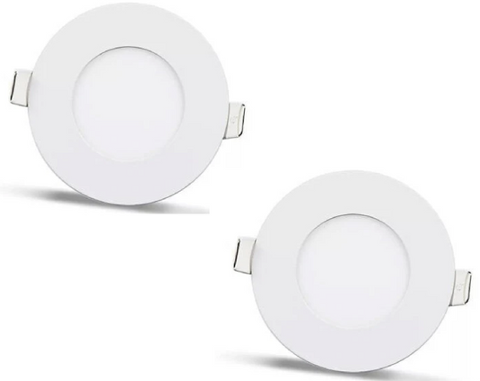 2 stuks - rond LED paneel 3W / 270Lm wit rond inbouw (voeding inbegrepen) 4000K YL10-0307