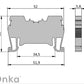 ONKA 2,5mm2 Federanschlussklemmenblock DIN-Schienenklemme 2-adrig grau, 1020016