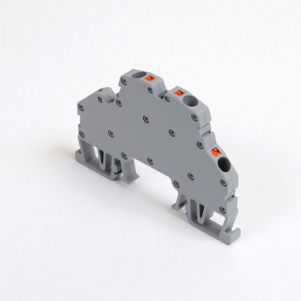 ONKA 4mm2, 2-draads veerrailklemmenblok DIN-rail 4-draads grijs, 1020406