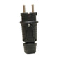 Zwarte rubberen kontaktstop IP54, 250v 16a per kabel, Uni-Schuko (dubbele aarding), 2P+E, REF, Bylion