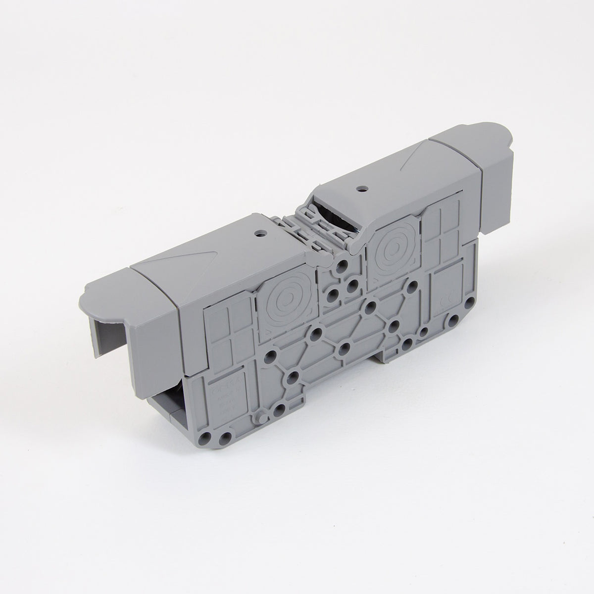ONKA 70mm2 M8 Schraubenschienen-Klemmenblock DIN-Schiene mit Schutzabdeckung, grau, 1030045