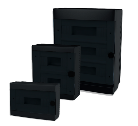 ARS Modulair schakelbord 16 MOD (16 zekeringen, 2x8), opbouw schakelkast, kunststof, transparante deur IP40, 342597