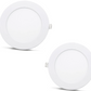 2 stuks - wit SLIM LED paneel 9W / 810 Lm rond inbouw rond (voeding inbegrepen) 4000K YL10-0907