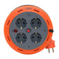 Câble de rallonge compact pour cassette roulante, câble de 5m avec 4 prises IP20 + fusible thermique + protection enfant, 3x1mm2, mise à la terre SCHUKO, PHE-05310-F