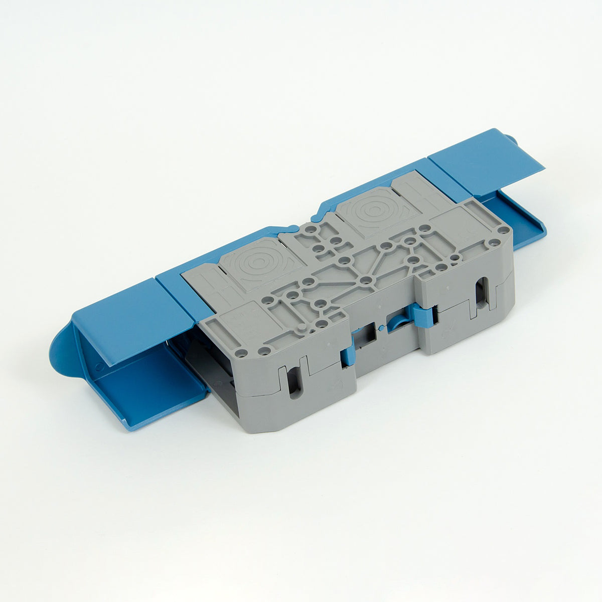 ONKA 150mm2 M12 connecteur de rail à vis bloc de connexion rail DIN avec capuchon de protection, bleu, 1030091