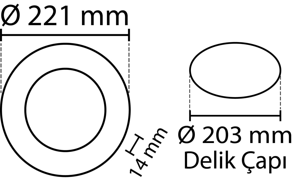 2 Stück - SLIM LED Panel schwarzer Rahmen kaltweiß /6500K 18W / 1620Lm rund Einbau (Netzteil enthalten) 6500K YL10-1800-S