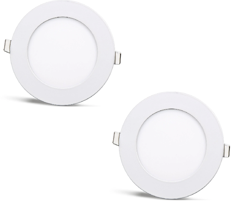 2 stuks - rond LED paneel 6W / 540Lm wit rond inbouw (voeding inbegrepen) 4000K YL10-0607