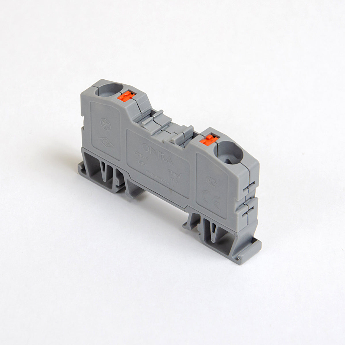 ONKA 10mm2 spring rail connector terminal block DIN-rail terminal block 2-wire gray, 1020044