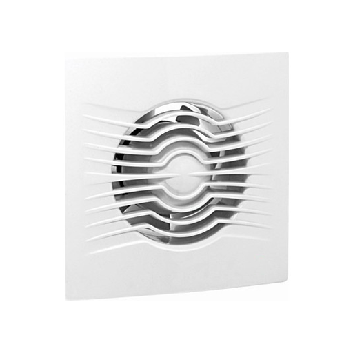 ARS-White wandgemonteerde axiale badkamer-/toiletventilator wit met rooster stil 100mm, 90 m3/h, 340041