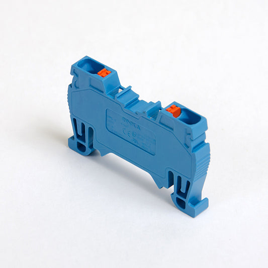ONKA 4mm2 Federleistenverbinder Anschlussblock DIN-Schienenklemmen 2-draht blau, 1020027