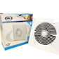 ARS - witte wandgemonteerde axiale badkamer-/toiletventilator wit met geruisloos rooster 150mm, 280 m3/h, 340043